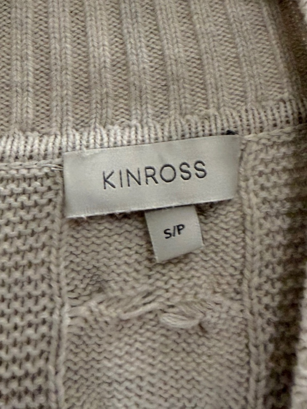 Kinross Cable Knit Oversized Open Front Cardigan Duster Cream Size Small - Picture 8 of 8